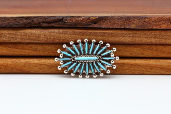 Zuni Turquoise Needlepoint Brooch
