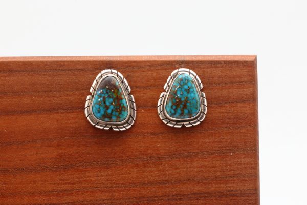 Navajo Kingman Turquoise Post Earrings