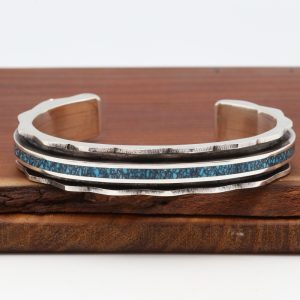 Zuni Birds Eye Kingman Turquoise Inlay Bracelet
