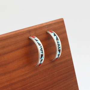 Zuni Multicolor Inlay Hoop Earrings