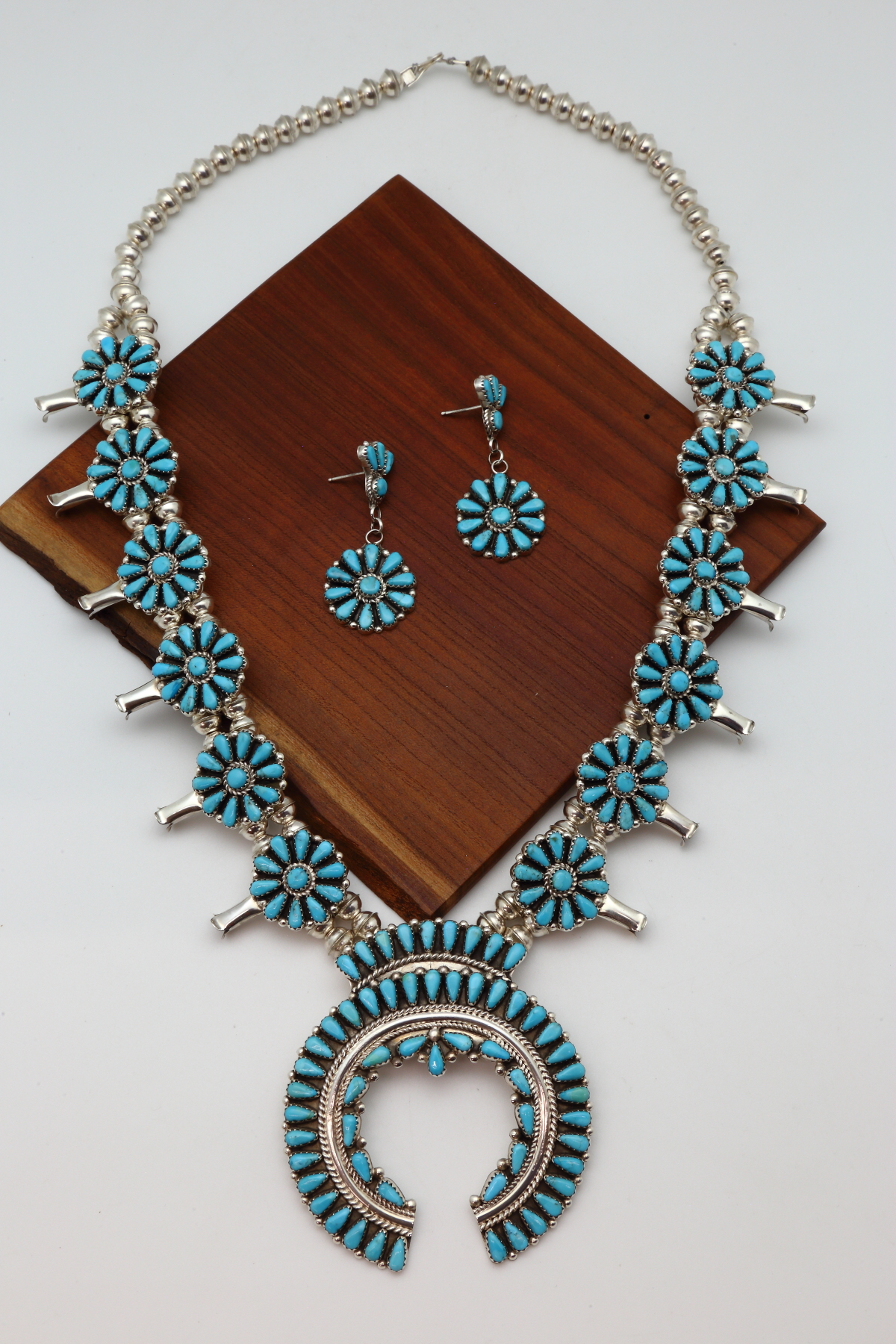 Sold Navajo Sleeping Beauty Turquoise Set - P. Johnson - Native American |  Native American Jewelry