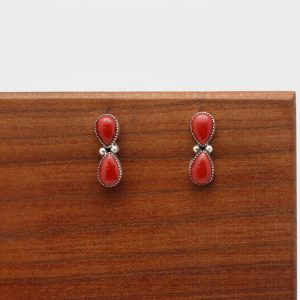 Zuni Red Coral Earrings