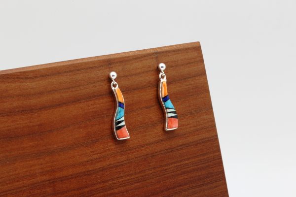 Navajo Multi Color Inlay Earrings