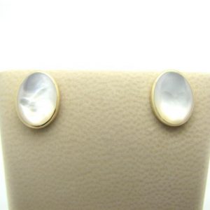 Kabana 14k Gold Mother of Pearl Oval Earrings