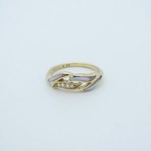 Kabana 14k Gold Pink Mother of Pearl Ring