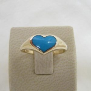 Kabana 14k Gold Turquoise Heart Ring