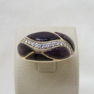 Kabana 14k Gold Purple Spiny Oyster Inlay Ring