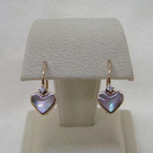 Kabana 14k Rose Gold Heart Diamond Earrings