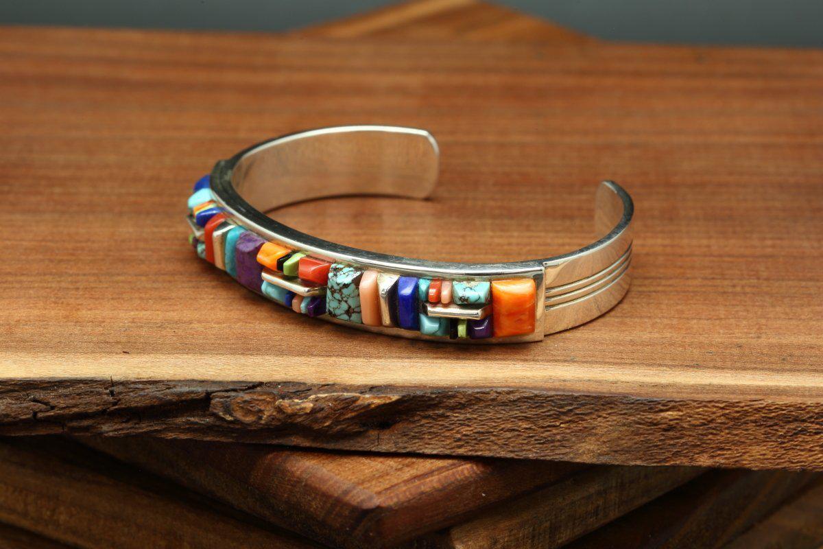 Navajo Multicolor Inlay Bracelet - Lema's Kokopelli Outlet