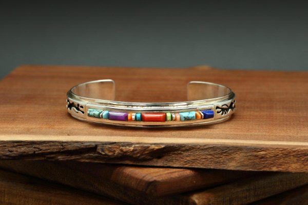 Navajo Multicolor Kokopelli Inlay Bracelet