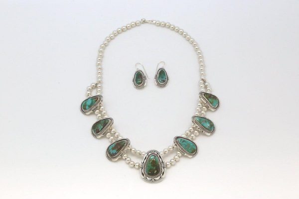 Navajo Royston Turquoise Necklace Earring Set