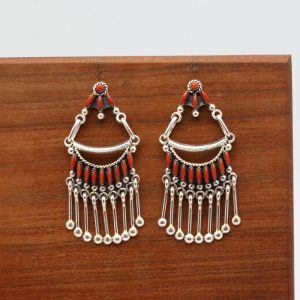 Zuni Coral Petit Point Earrings