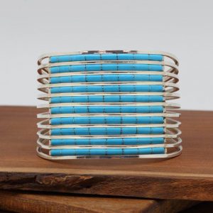 Zuni Sleeping Beauty Turquoise Ten Row Bracelet