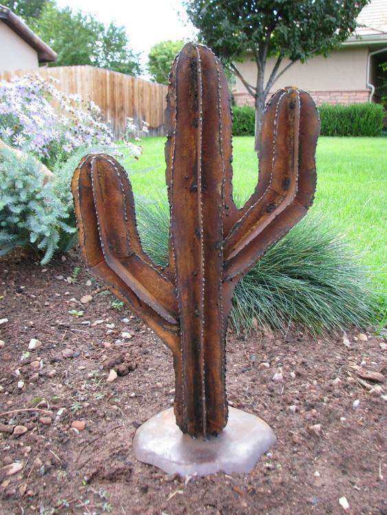 Saguaro Cactus Yard Art Medium