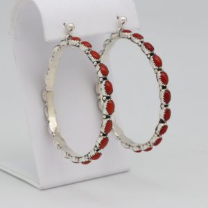 Zuni Contemporary Coral Earrings