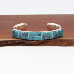 Navajo Kingman Turquoise Inlay Bracelet