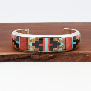 Navajo Rug Design Inlay Bracelet