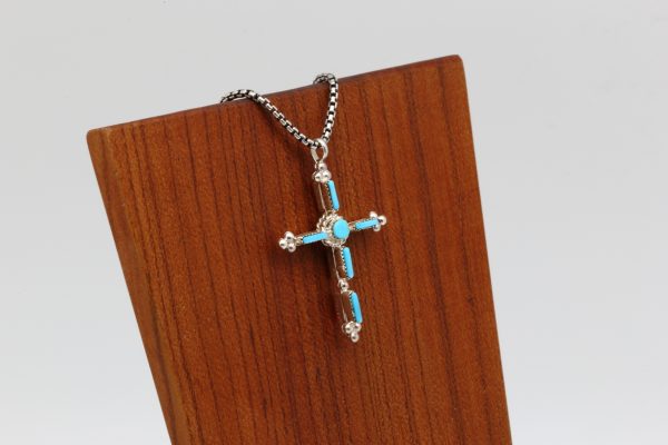 Zuni Reversible Turquoise Cross Pendant