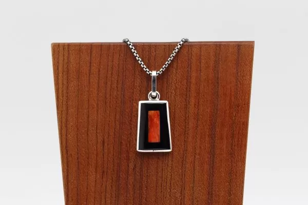 Zuni Spiny Oyster Inlay Pendant